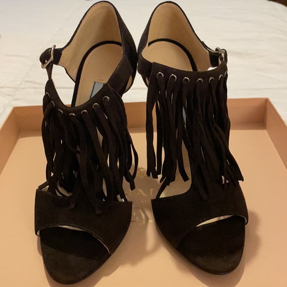 PRADA CALZATURE DONNA CAMOSCIO MORO 37 - Picture 7 of 13